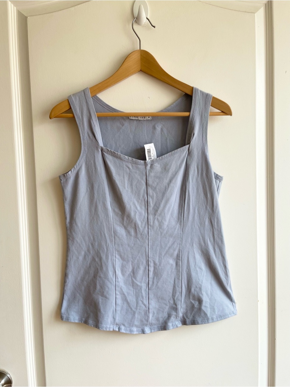 Luna Luz Womens Sweetheart Neckline Corset Style Tank Top Size M Cotton Blend